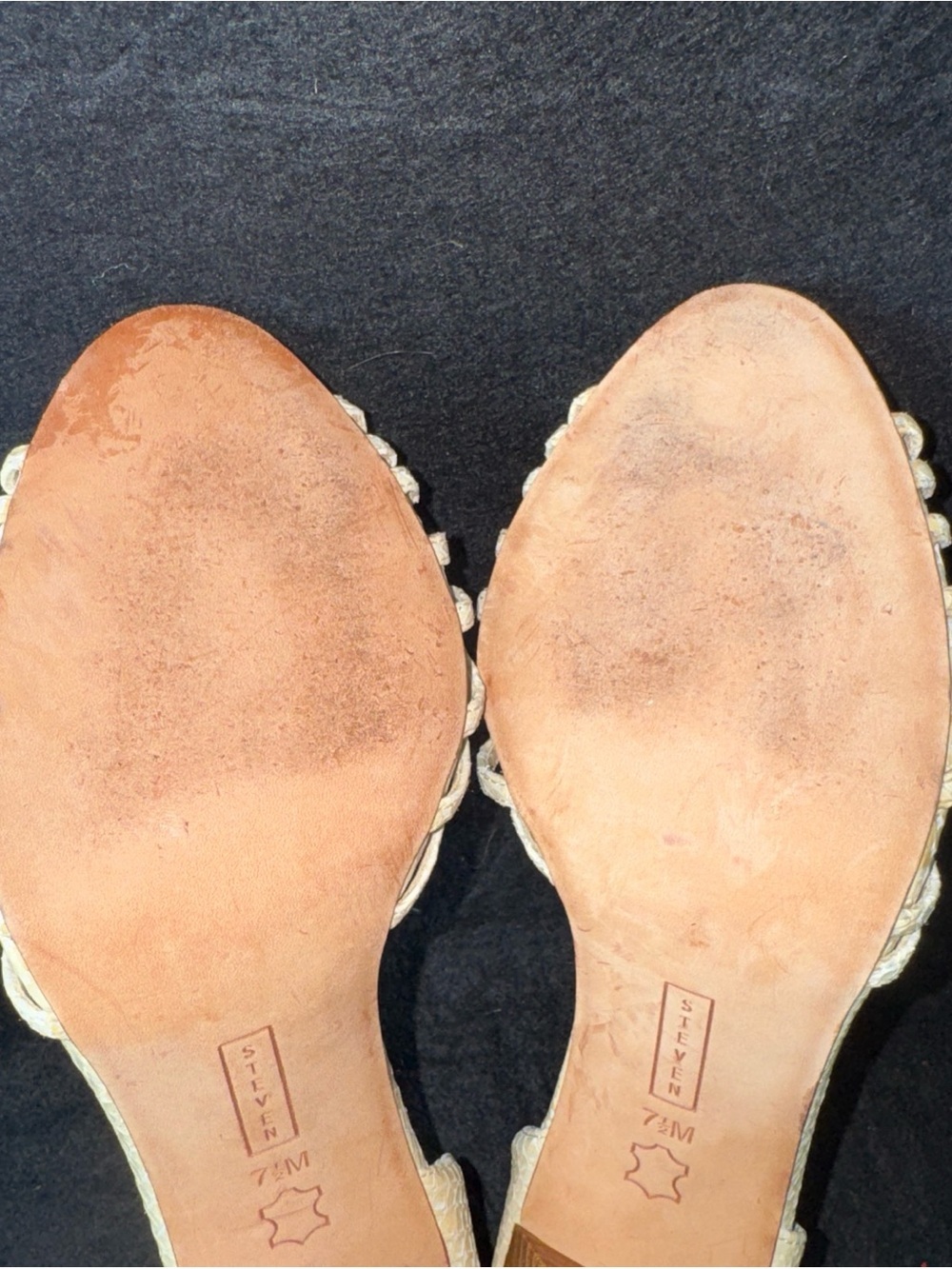 Steven by Steve Madden Sahana Cream Leather Strappy Heels size 7.5 Block heel - Picture 10 of 10